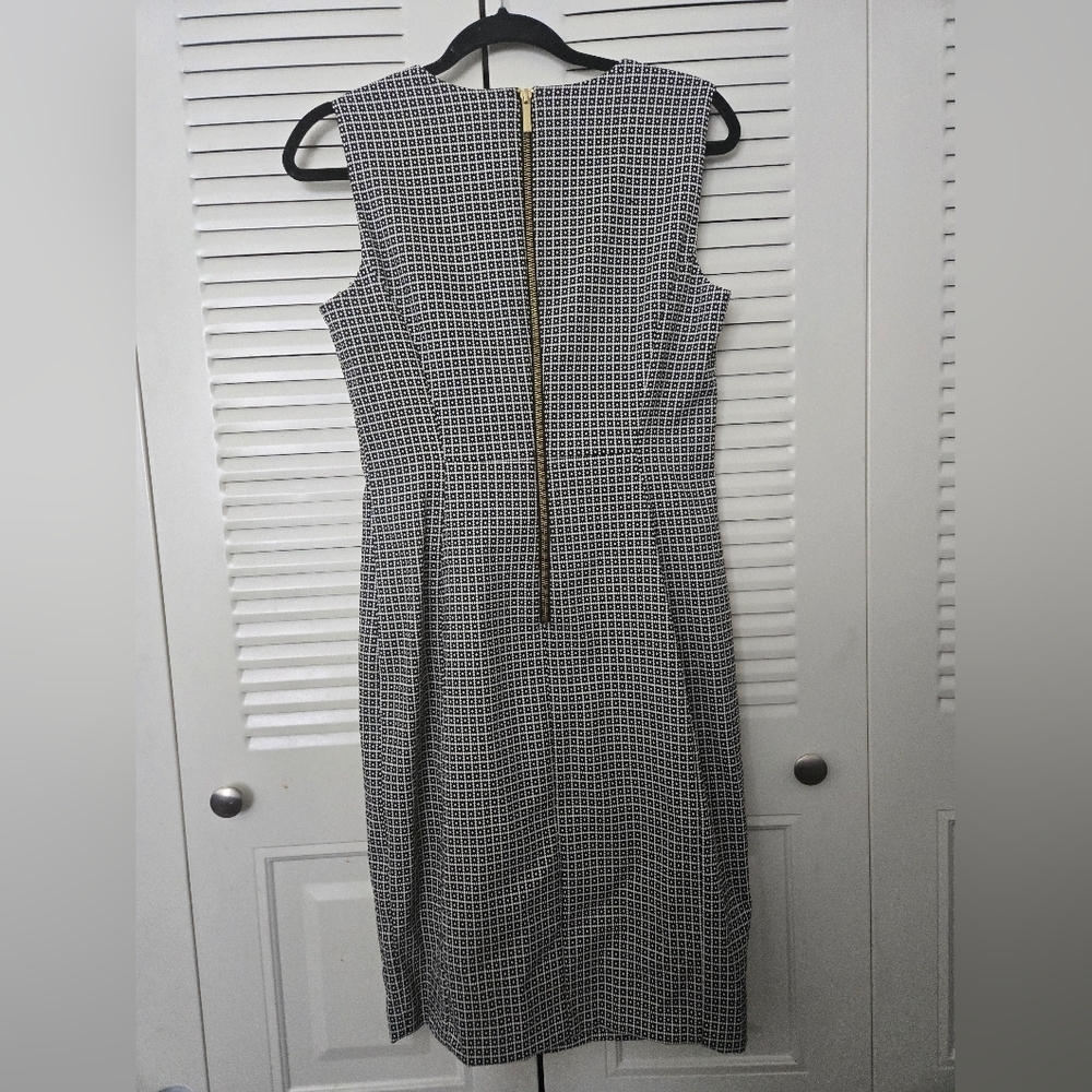 Calvin Klein Sheath Dress Black & White Size 8 - Picture 2 of 8